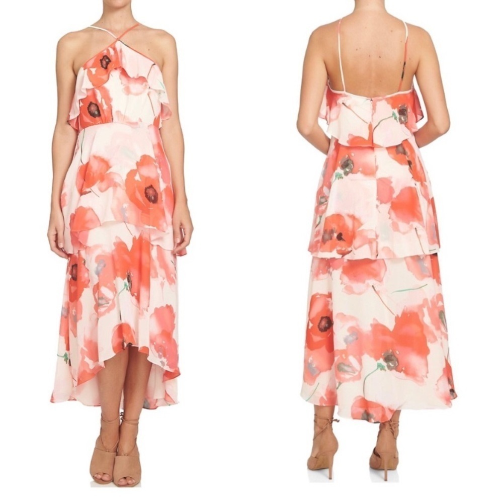 Cece Poppy Floral Ruffle Dress sz‎ 4